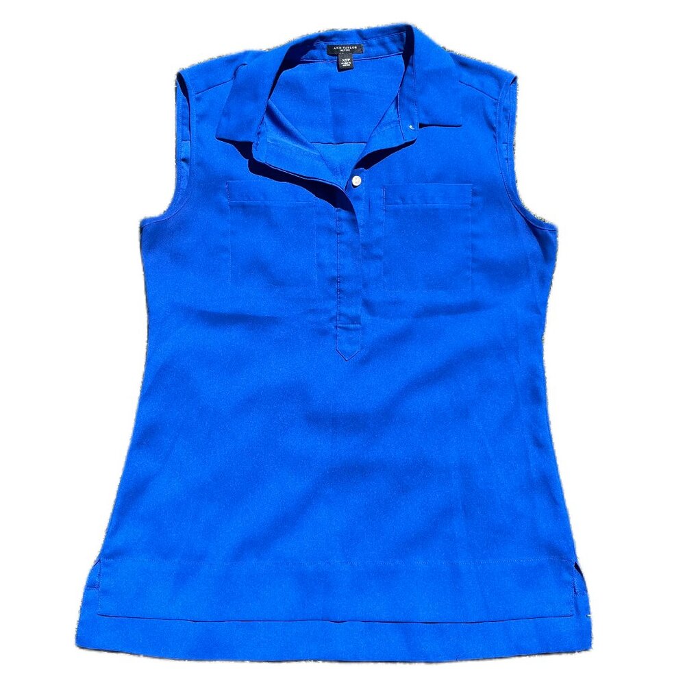 Ann Taylor Petite Women's XS Blue Blouse